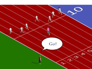 달리기 게임 플레이 장면 1