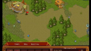 나무가 밀집된 지역과 갈색 길이 교차하는 지도 화면에 여러 색상의 말 모양 표식들이 일정 간격으로 배치된 장면