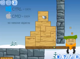 돌 블록으로 쌓은 계단형 더미 왼쪽 배치 상단 작은 상자 하나 얹힌 상태 오른쪽에 세로 돌 기둥 나란히 놓인 장면 