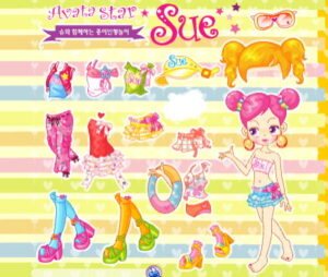 아바타스타 슈의 종이인형놀이 슈 캐릭터와 수영복 의상 세트