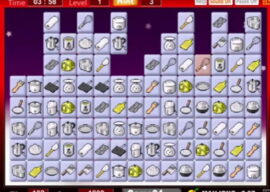 주방기구 짝맞추기 타일 배열 진행