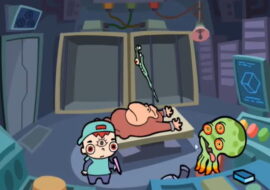 모자 인물 실험실 침대 구조