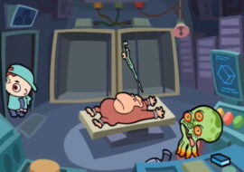 실험실 침대 고릴라 배경