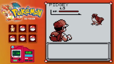 포켓몬 레드 풀 컬러 해크 전투 화면 예시