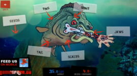 물고기 형상 주변에 지느러미 꼬리 비늘을 가리키는 표식