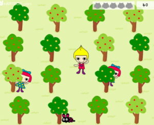  퍼니보이 나무 뒤에 숨은 퍼니걸 찾는 플레이 화면