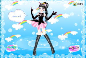 캣우먼 의상 선택 게임 시작화면