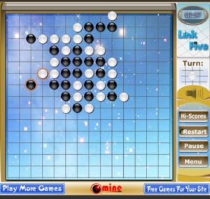 흑백 돌 격자 보드 밀집 배치