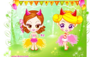 슈와 리아의 응원 대결 + 댄스 배틀 장면