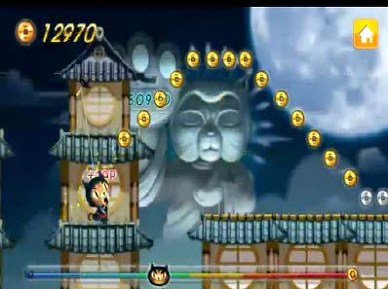 고군분투 지붕 위 질주하는 닌자고양이 캐릭터