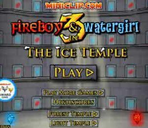 파이어보이와 워터걸 3: 얼음의 신전 + 불 소년 물 소녀 등장하는 메인 이미지