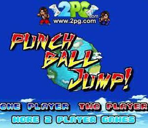 Punch Ball Jump 파란 화면에 두명의 캐릭터가 등장