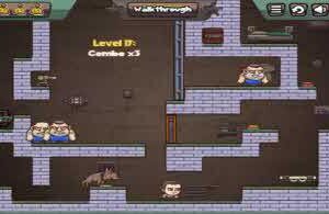 머니 무버스 3 플레이 화면 1: 교도관과 탐색견 시작 구간