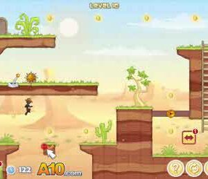 스틱맨 사막 점프 플랫폼