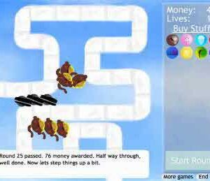 원숭이 타워 배치 후 적이 다가옴