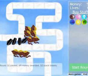 원숭이 타워 중앙에 들어오는 적들