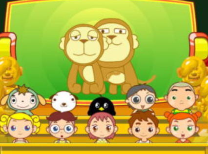 띵호와 서바이벌 3 + 원숭이 2마리 배경 + 캐릭터 라인업