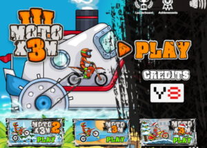 오토바이 게임 Moto X3M 3 첫 시작 메뉴 화면