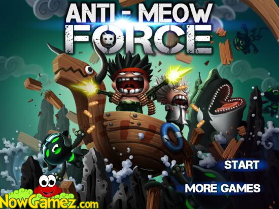 고양이 침략자 막기 횡스크롤 슈팅 게임