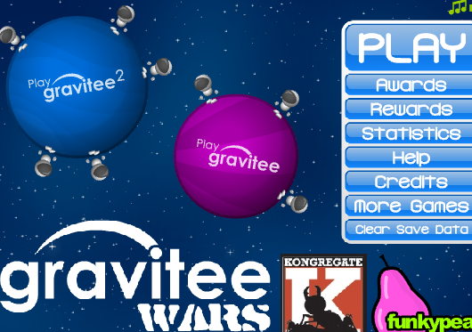 Gravitee Wars - 그래비티 워즈 우주 행성 방어 게임 시작화면